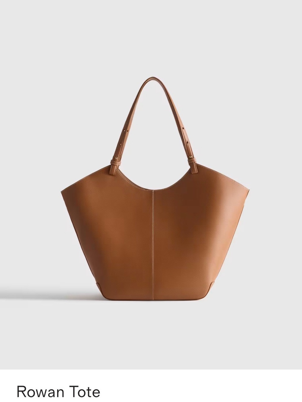 Quince Tan Leather Tote Shoulder Bag